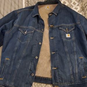 Carhartt sherpa lined denim jacket 2xl tall